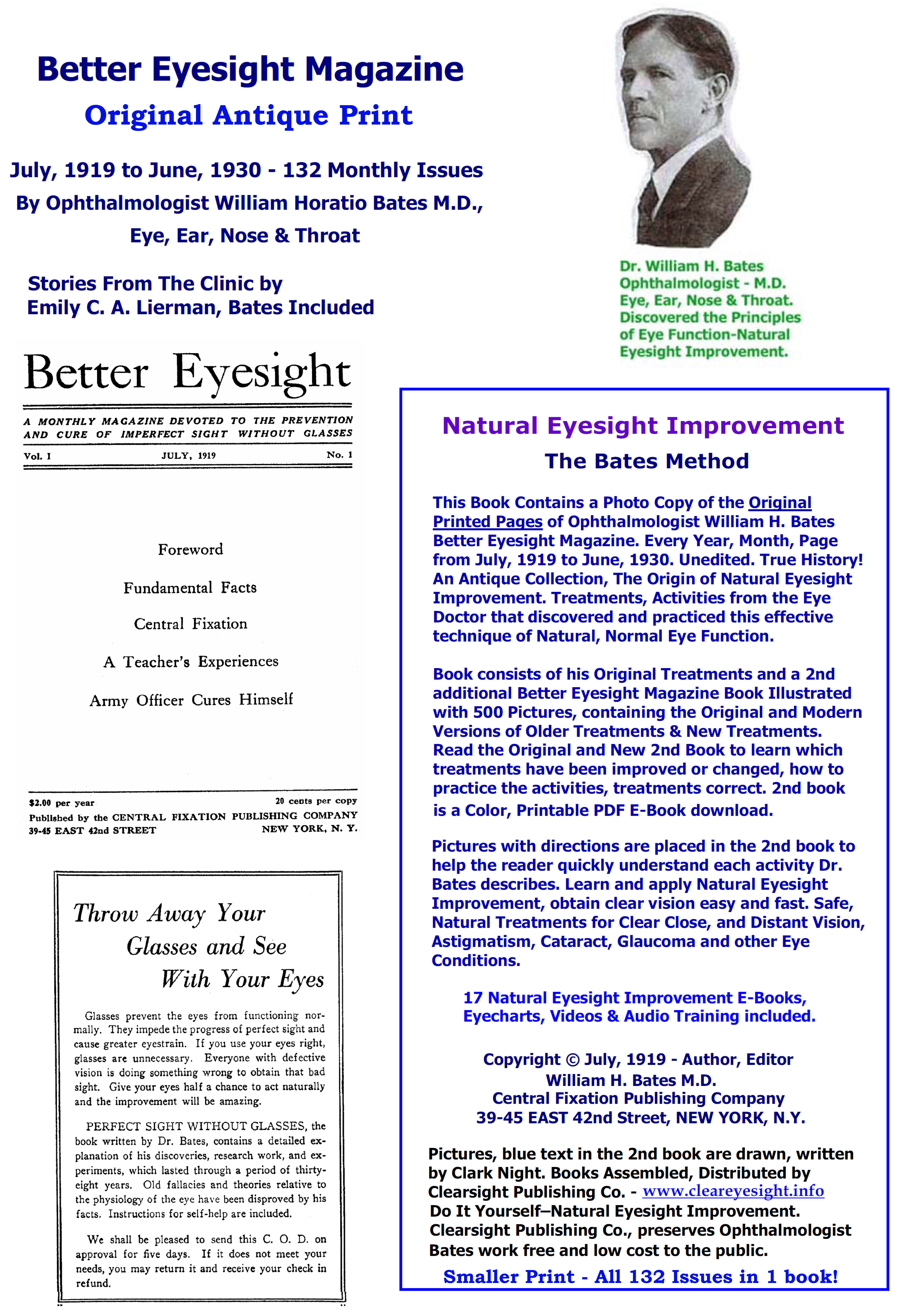 Better Eyesight Magazine - 132 Issues, 2400+ Pages  in Small Print. Original, Antique