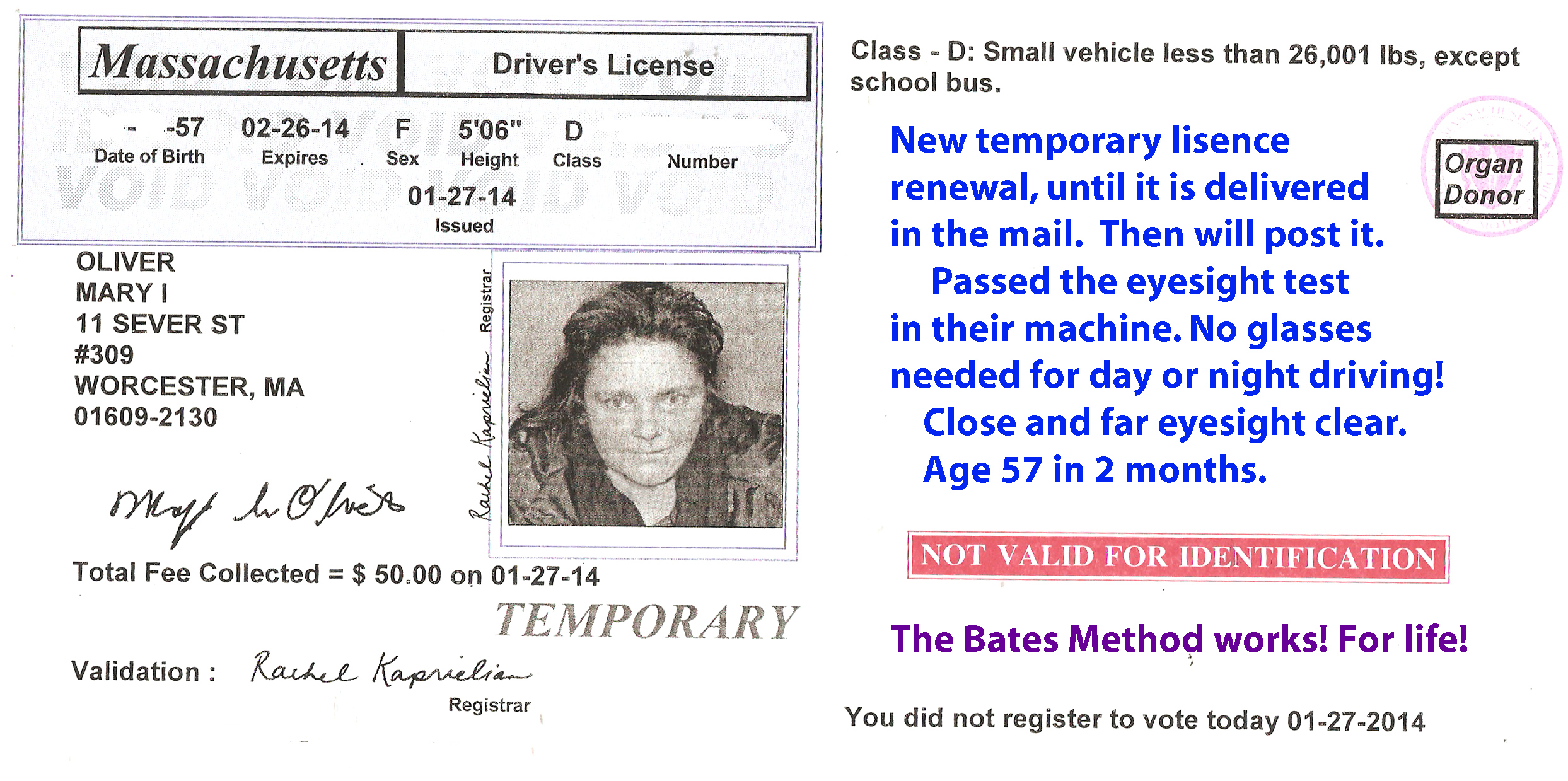 Temporary MA Drivers License